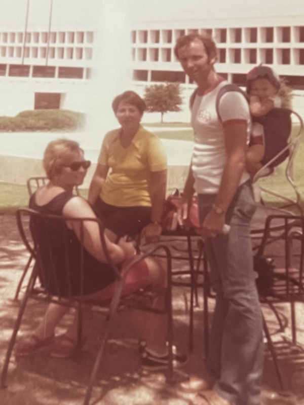 LBJ Library, 1976. Pictured Left: Louise, Huguette, Bill, and baby Anne-Marie (my mother)